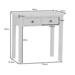 Banbury White Painted Dressing Table -Furniture Specialty Store bp dt dims