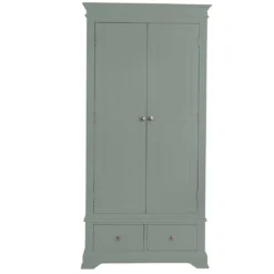 Banbury Sage Green Painted 2 Door Wardrobe With Drawers -Furniture Specialty Store bp fhr cg 13
