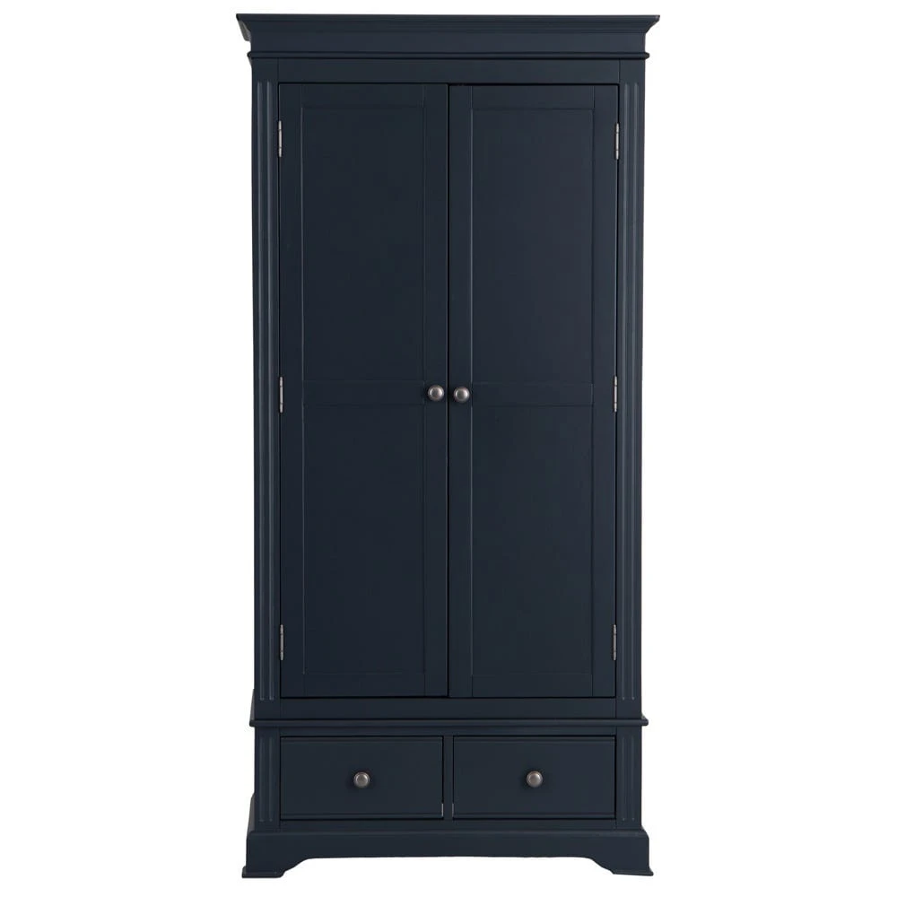 Banbury Midnight Grey Painted 2 Door Wardrobe With Drawers 17 Banbury Midnight Grey Painted 2 Door Wardrobe With Drawers - Image 17