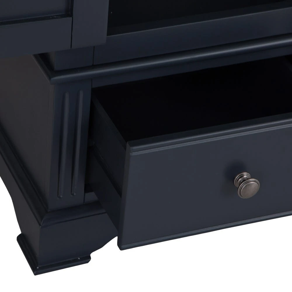 Banbury Midnight Grey Painted 2 Door Wardrobe With Drawers 9 Banbury Midnight Grey Painted 2 Door Wardrobe With Drawers - Image 9