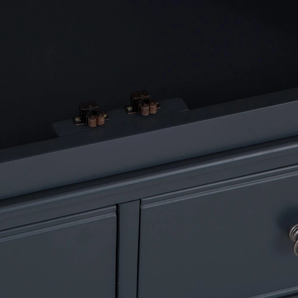 Banbury Midnight Grey Painted 2 Door Wardrobe With Drawers 10 Banbury Midnight Grey Painted 2 Door Wardrobe With Drawers - Image 10