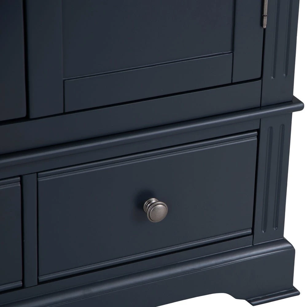 Banbury Midnight Grey Painted 2 Door Wardrobe With Drawers 16 Banbury Midnight Grey Painted 2 Door Wardrobe With Drawers - Image 16