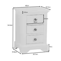 Banbury Grey Painted Large Bedside Table -Furniture Specialty Store bp lbsc dims 1