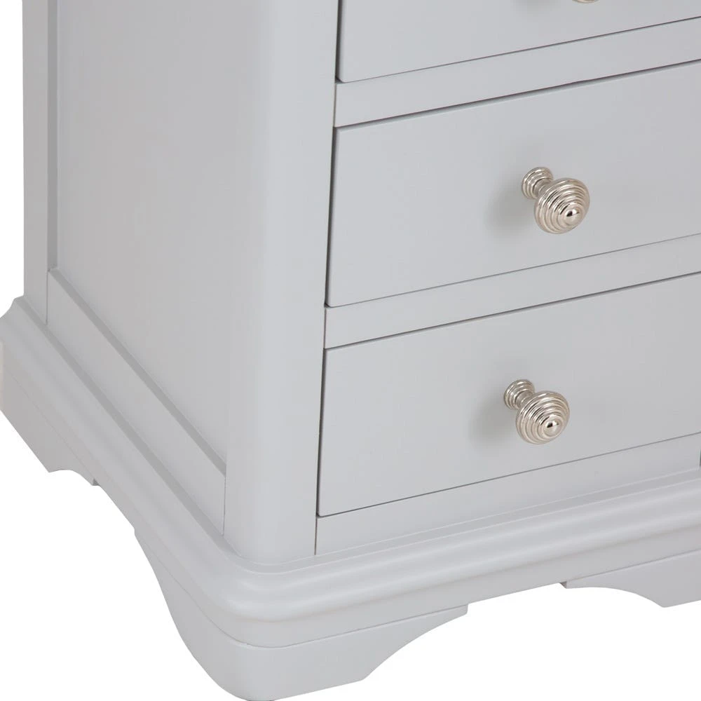 Ashbourne Grey Painted 3 Drawer Narrow Bedside Table 7 Ashbourne Grey Painted 3 Drawer Narrow Bedside Table - Image 7