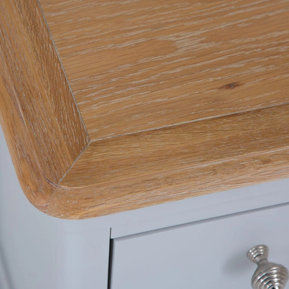 Ashbourne Grey Painted 3 Drawer Narrow Bedside Table 5 Ashbourne Grey Painted 3 Drawer Narrow Bedside Table - Image 5