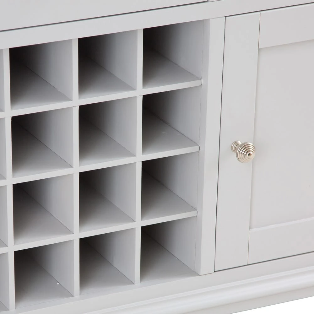 Ashbourne Grey Painted Large Sideboard Wine Rack 7 Ashbourne Grey Painted Large Sideboard Wine Rack - Image 7