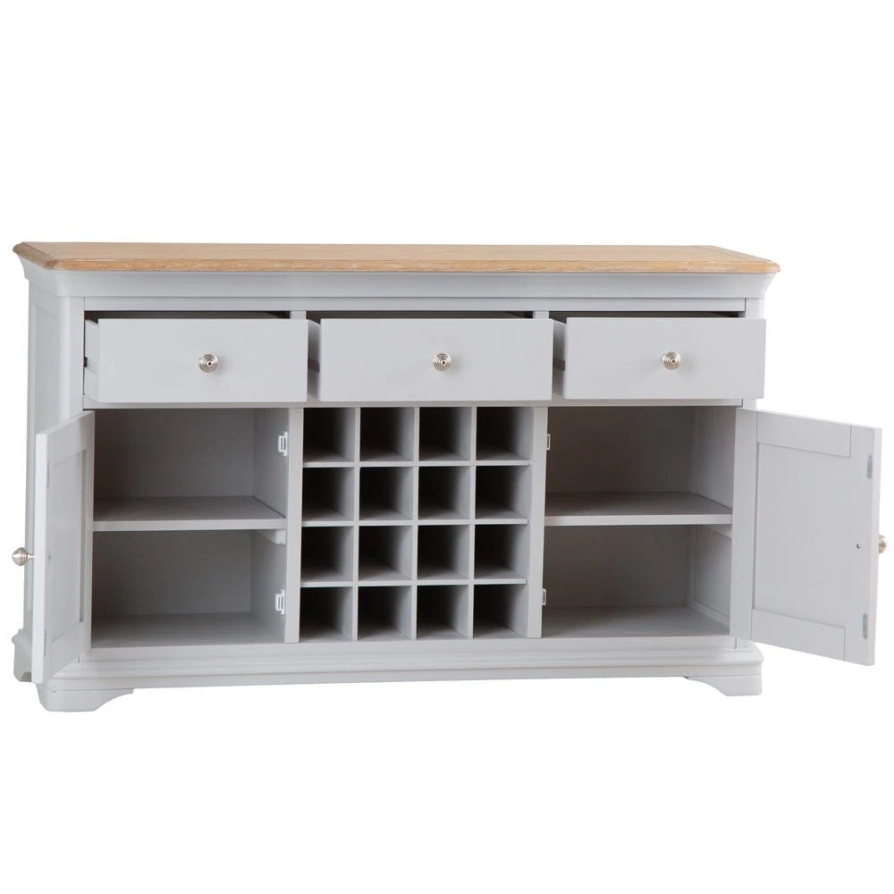Ashbourne Grey Painted Large Sideboard Wine Rack 3 Ashbourne Grey Painted Large Sideboard Wine Rack - Image 3