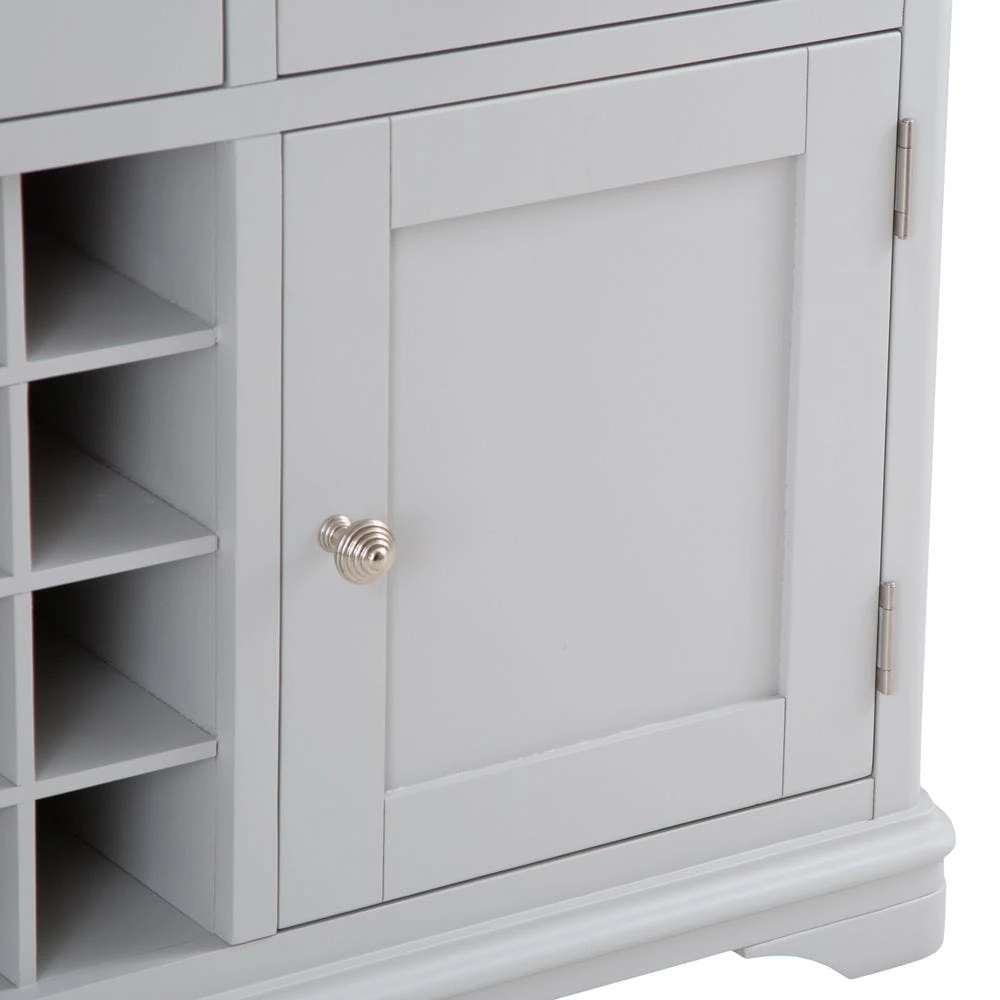 Ashbourne Grey Painted Large Sideboard Wine Rack 10 Ashbourne Grey Painted Large Sideboard Wine Rack - Image 10