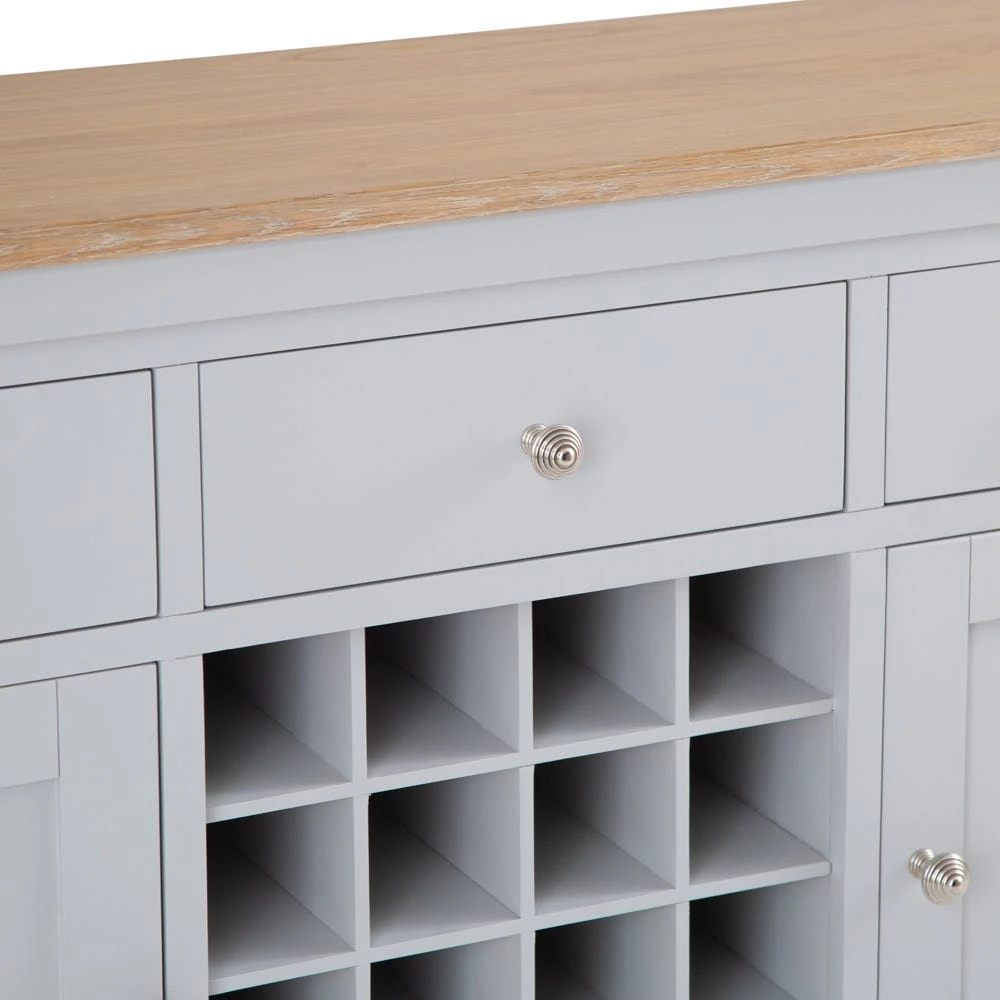 Ashbourne Grey Painted Large Sideboard Wine Rack 5 Ashbourne Grey Painted Large Sideboard Wine Rack - Image 5