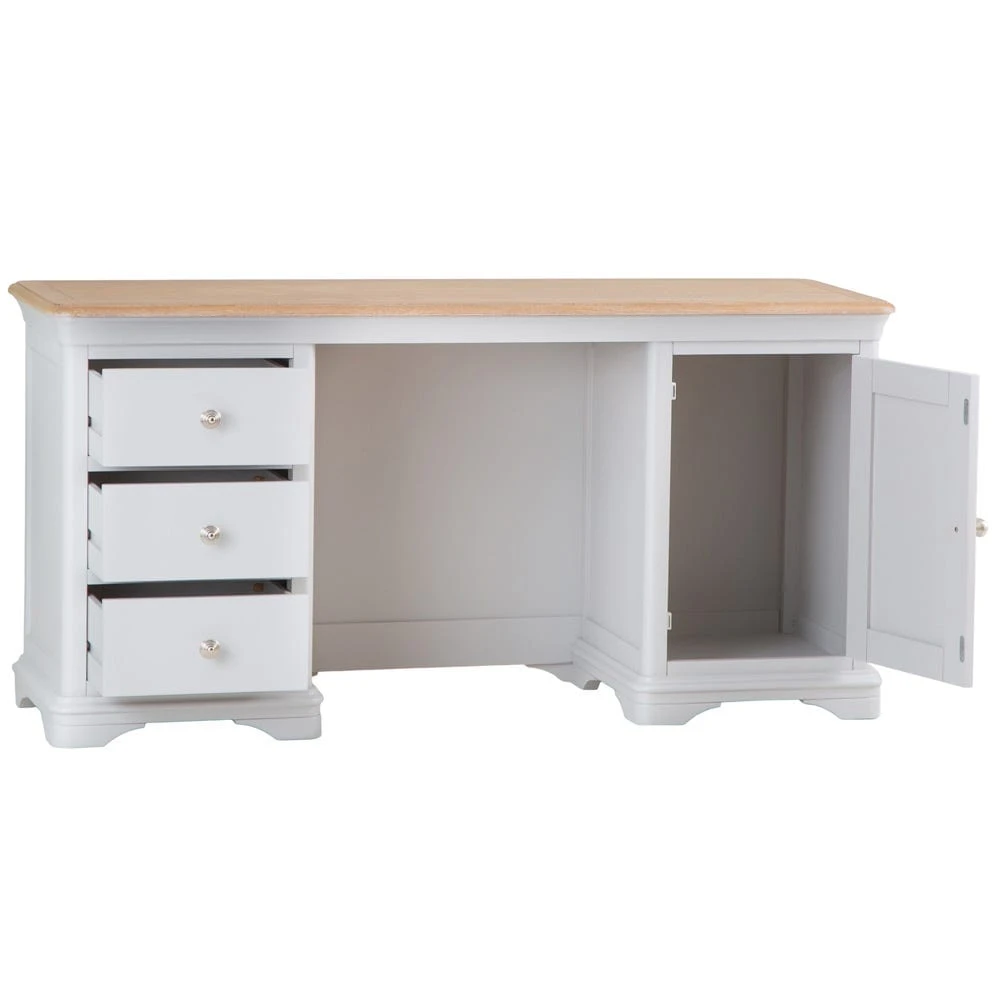 Ashbourne Grey Painted Large Double Pedestal Desk 3 Ashbourne Grey Painted Large Double Pedestal Desk - Image 3