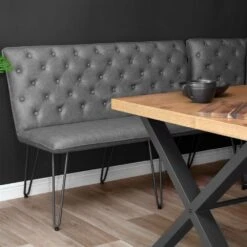 Industrial Grey 140cm Studded Back Bench