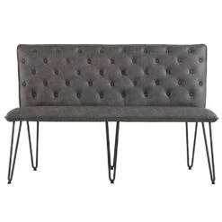 Industrial Grey 140cm Studded Back Bench -Furniture Specialty Store ch19 grey 4
