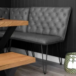 Industrial Grey 90cm Studded Back Bench