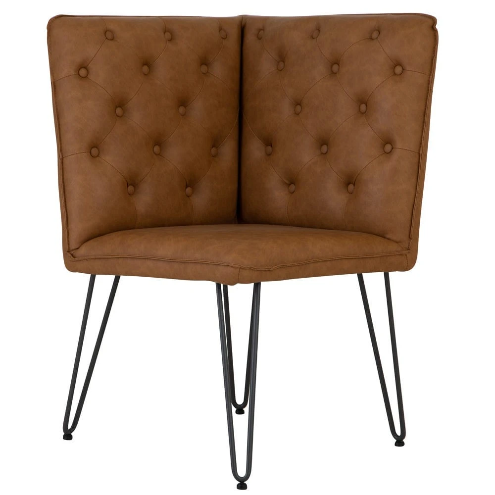 Industrial Tan Studded Back Corner Bench 2 Industrial Tan Studded Back Corner Bench - Image 2