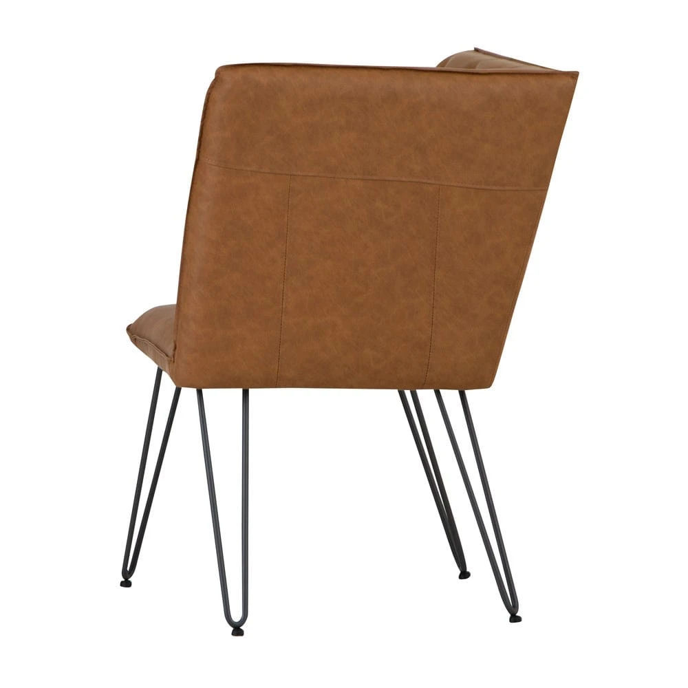 Industrial Tan Studded Back Corner Bench 11 Industrial Tan Studded Back Corner Bench - Image 11