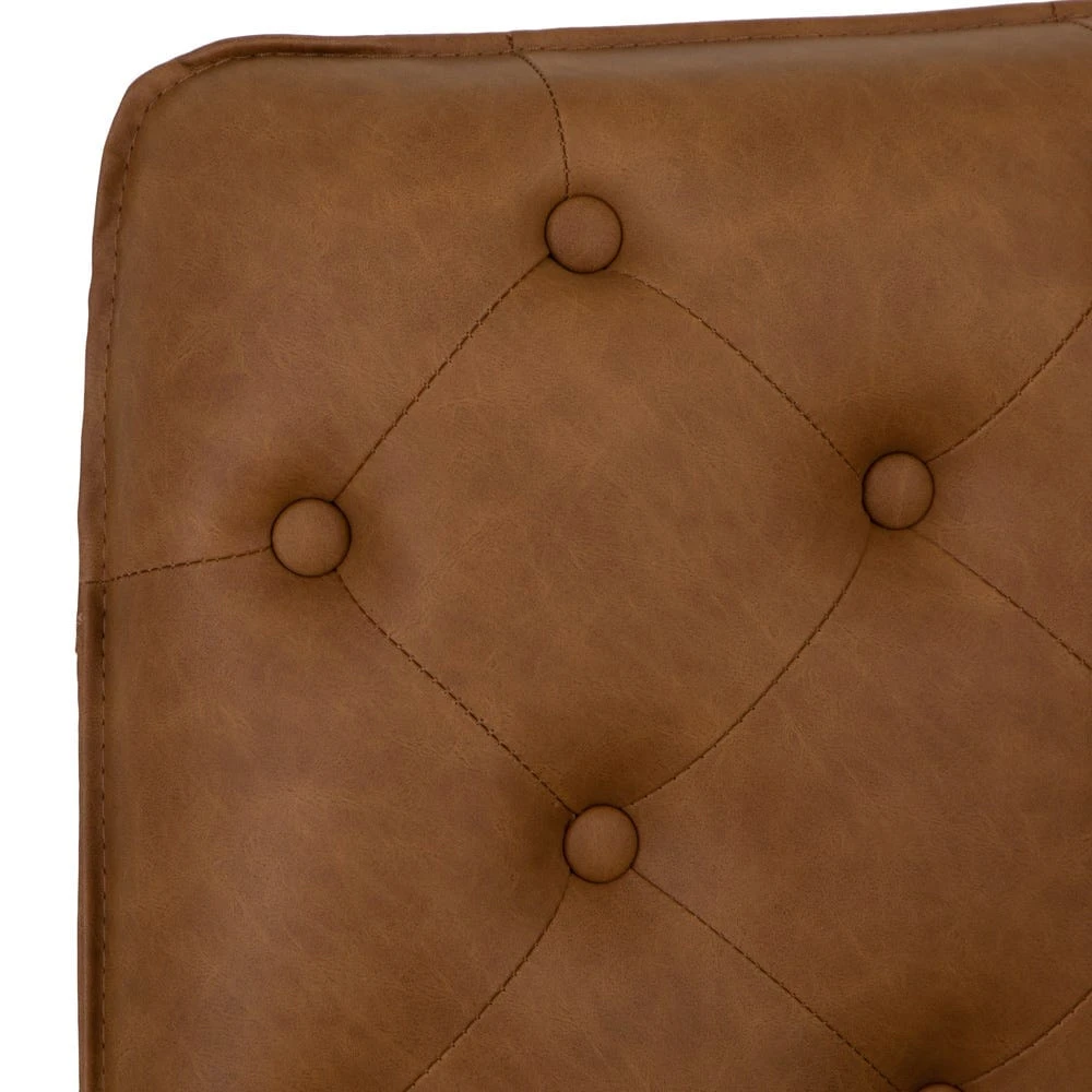 Industrial Tan Studded Back Corner Bench 4 Industrial Tan Studded Back Corner Bench - Image 4