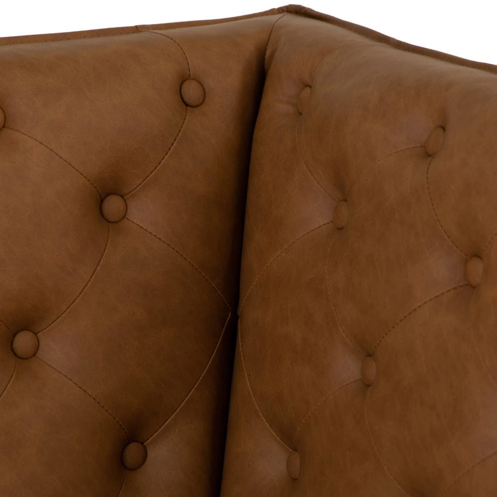 Industrial Tan Studded Back Corner Bench 8 Industrial Tan Studded Back Corner Bench - Image 8