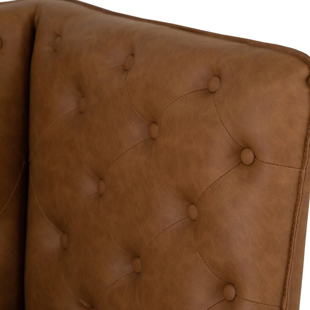 Industrial Tan Studded Back Corner Bench 3 Industrial Tan Studded Back Corner Bench - Image 3