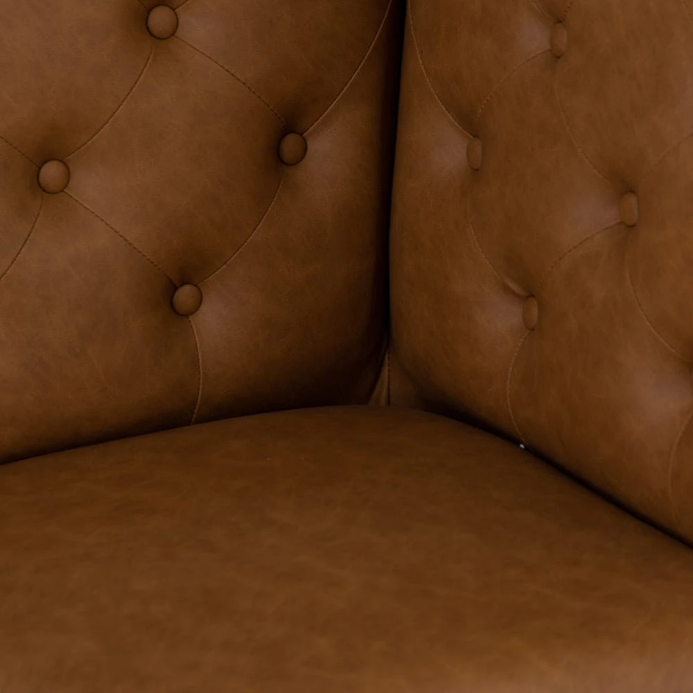 Industrial Tan Studded Back Corner Bench 7 Industrial Tan Studded Back Corner Bench - Image 7