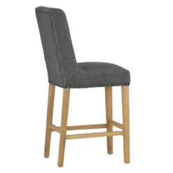 Perugia Dark Grey Button Back Bar Stool With Studs -Furniture Specialty Store ch29 dg cutout 2