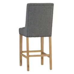 Perugia Dark Grey Button Back Bar Stool With Studs -Furniture Specialty Store ch29 dg cutout 3