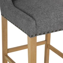 Perugia Dark Grey Button Back Bar Stool With Studs -Furniture Specialty Store ch29 dg cutout 7