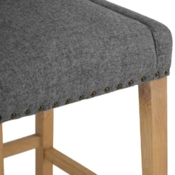 Perugia Dark Grey Button Back Bar Stool With Studs -Furniture Specialty Store ch29 dg cutout 8