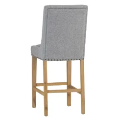 Perugia Light Grey Button Back Bar Stool With Studs 20 Perugia Light Grey Button Back Bar Stool With Studs -Furniture Specialty Store ch29 lg 3