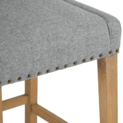 Perugia Light Grey Button Back Bar Stool With Studs 22 Perugia Light Grey Button Back Bar Stool With Studs -Furniture Specialty Store ch29 lg 8