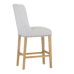 Perugia Natural Button Back Bar Stool With Studs -Furniture Specialty Store ch29 nat 2