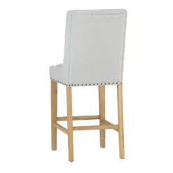 Perugia Natural Button Back Bar Stool With Studs -Furniture Specialty Store ch29 nat 3