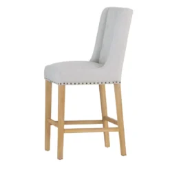 Perugia Natural Button Back Bar Stool With Studs -Furniture Specialty Store ch29 nat 4