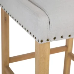 Perugia Natural Button Back Bar Stool With Studs -Furniture Specialty Store ch29 nat 8