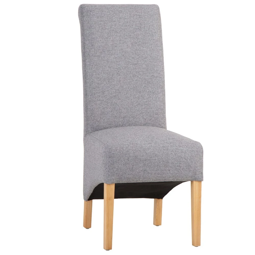 Holcombe Light Grey Classic Scroll Back Dining Chair 2 Holcombe Light Grey Classic Scroll Back Dining Chair - Image 2