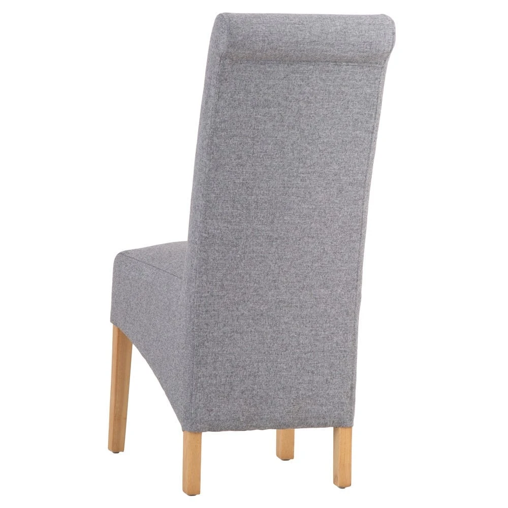 Holcombe Light Grey Classic Scroll Back Dining Chair 8 Holcombe Light Grey Classic Scroll Back Dining Chair - Image 8