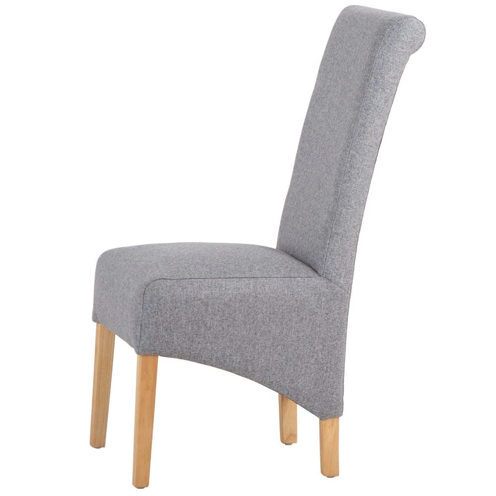 Holcombe Light Grey Classic Scroll Back Dining Chair 3 Holcombe Light Grey Classic Scroll Back Dining Chair - Image 3