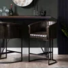 Shoreditch Industrial Walnut Brown Leather Bar Stool