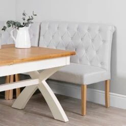 Torino Beige 120cm Scroll Back Bench