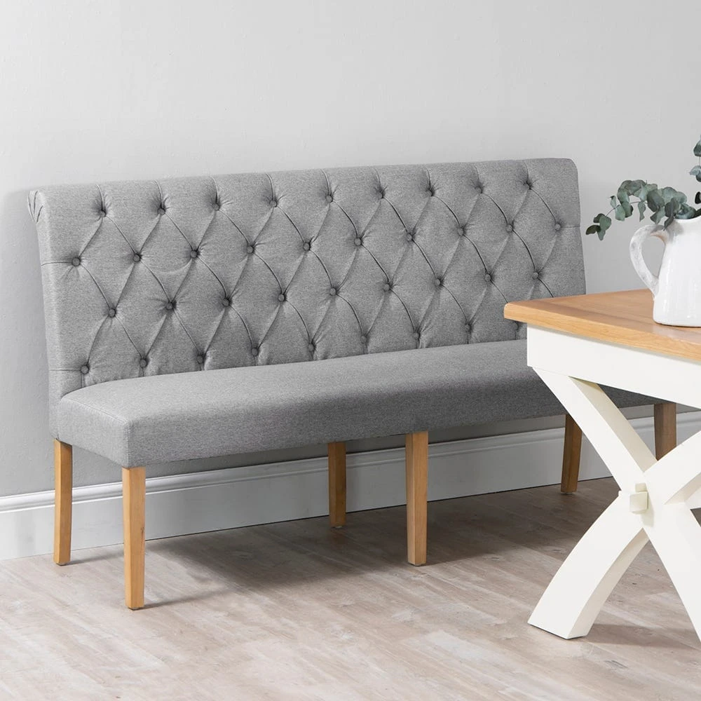 Torino Light Grey 170cm Scroll Back Bench 1 Torino Light Grey 170cm Scroll Back Bench