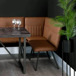 Industrial Tan Corner Bench