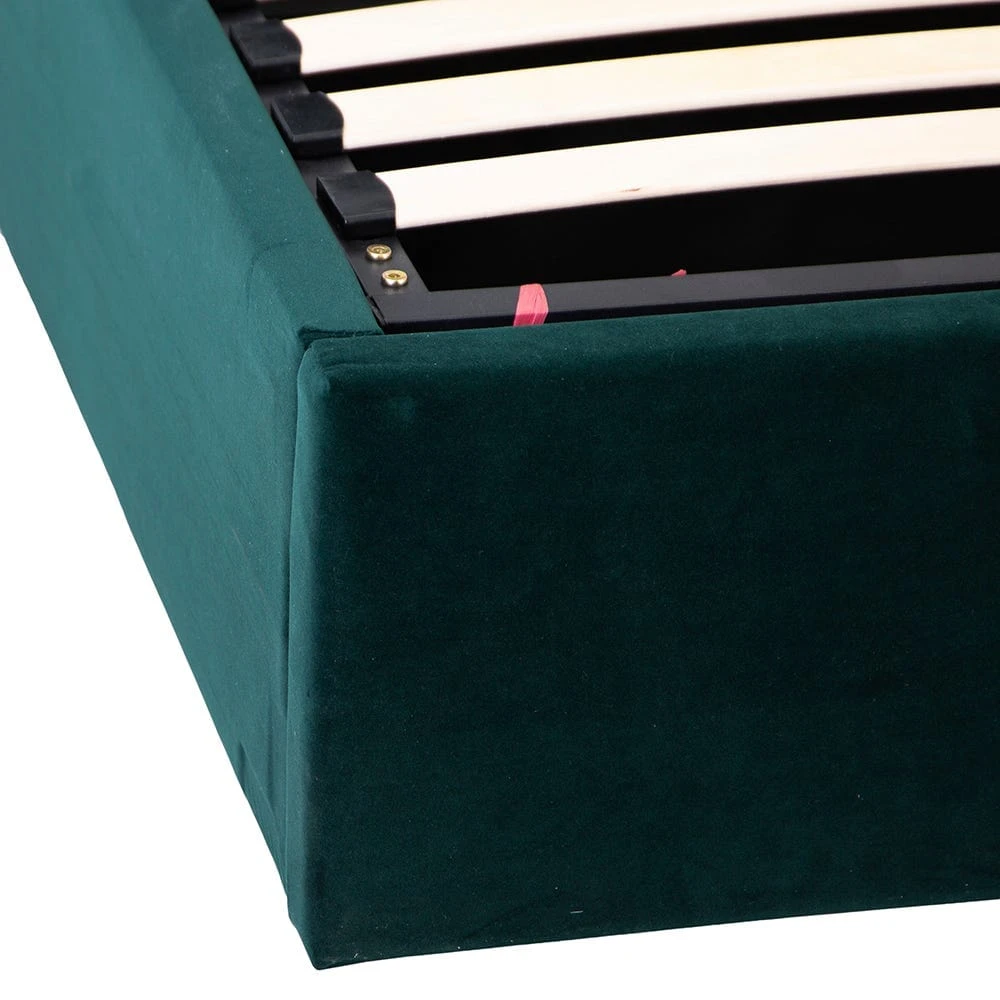 Chelsea End Lift Ottoman King Size Bed Frame Bottle Green Velvet 6 Chelsea End Lift Ottoman King Size Bed Frame Bottle Green Velvet - Image 6
