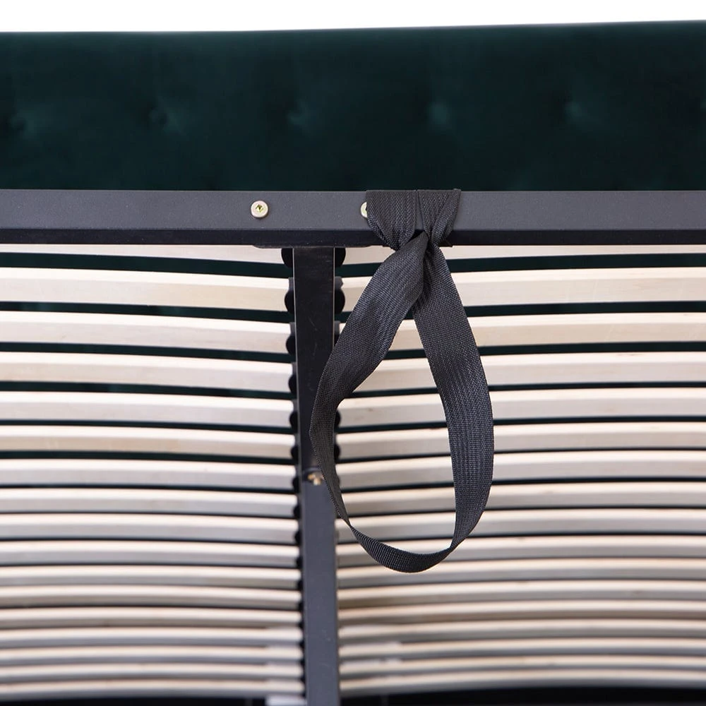 Chelsea End Lift Ottoman King Size Bed Frame Bottle Green Velvet 11 Chelsea End Lift Ottoman King Size Bed Frame Bottle Green Velvet - Image 11