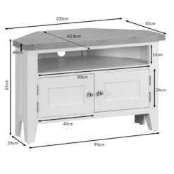 Suffolk Grey Painted Oak Corner TV Unit 15 Suffolk Grey Painted Oak Corner TV Unit -Furniture Specialty Store ctv 2
