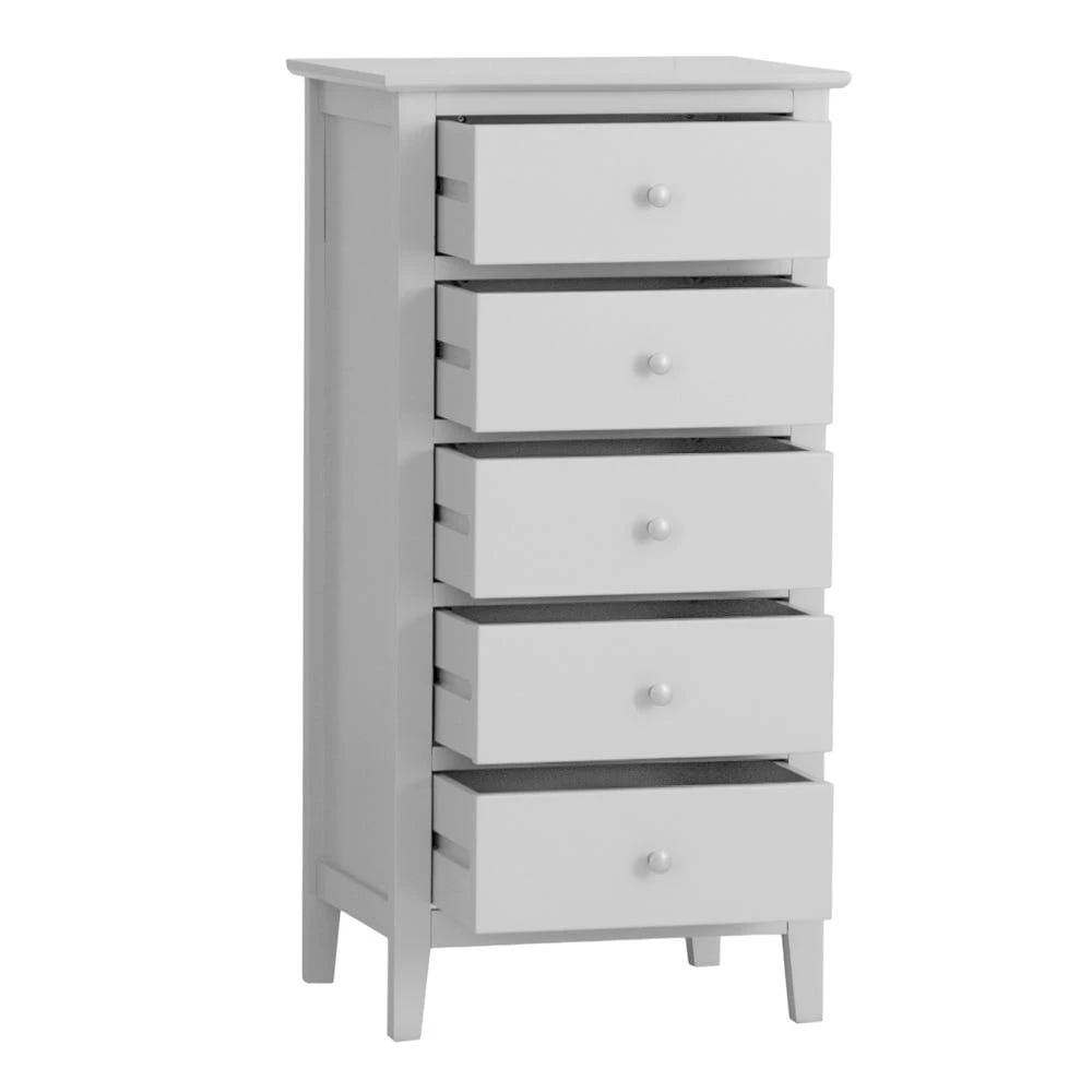 Wilmslow Grey Painted 5 Drawer Tallboy 3 Wilmslow Grey Painted 5 Drawer Tallboy - Image 3