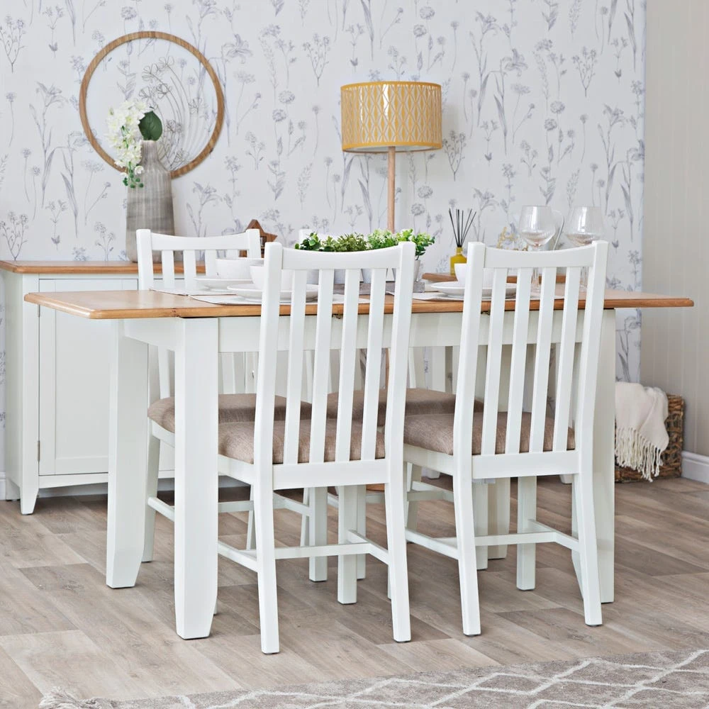 Gloucester White Painted 1.6m Extending Dining Table 1 Gloucester White Painted 1.6m Extending Dining Table