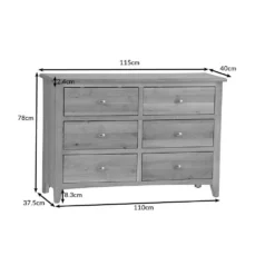 Gloucester Oak Chest Of 6 Drawers -Furniture Specialty Store ga 6dc oak dimensions