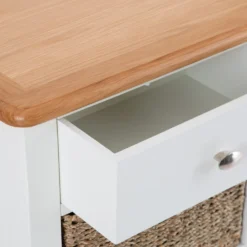 Gloucester White Painted 1 Drawer 2 Wicker Basket Cabinet -Furniture Specialty Store ga c12 w 9