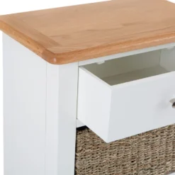 Gloucester White Painted 1 Drawer 3 Wicker Basket Cabinet -Furniture Specialty Store ga c13 w 3