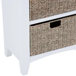Gloucester White Painted 1 Drawer 3 Wicker Basket Cabinet -Furniture Specialty Store ga c13 w 7