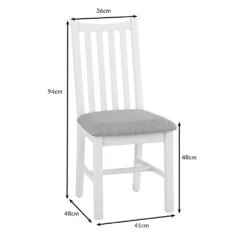 Gloucester White Painted Dining Chair Fabric Seat -Furniture Specialty Store ga chf dimensions